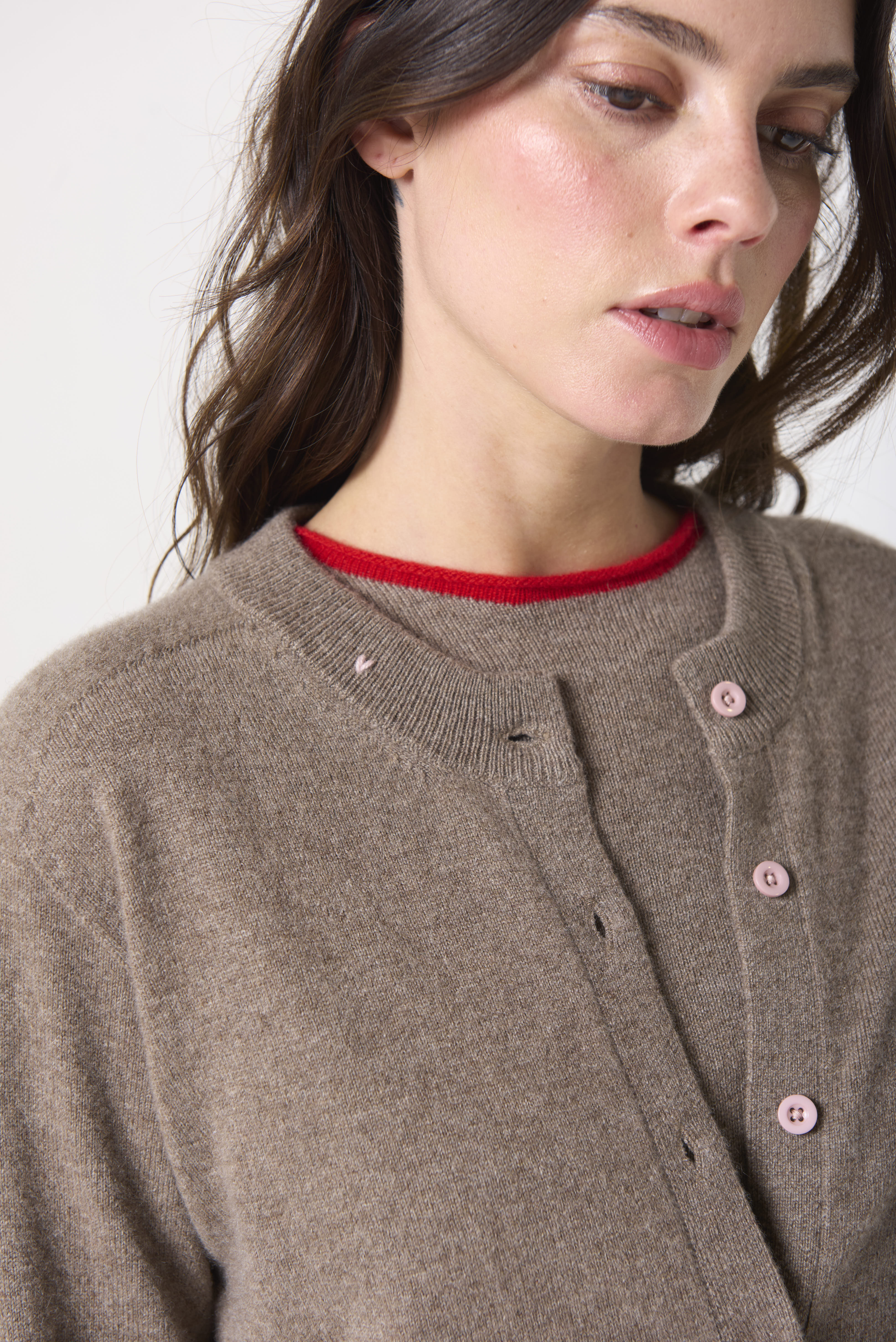 Halle Cardigan in Cashmere - Umber