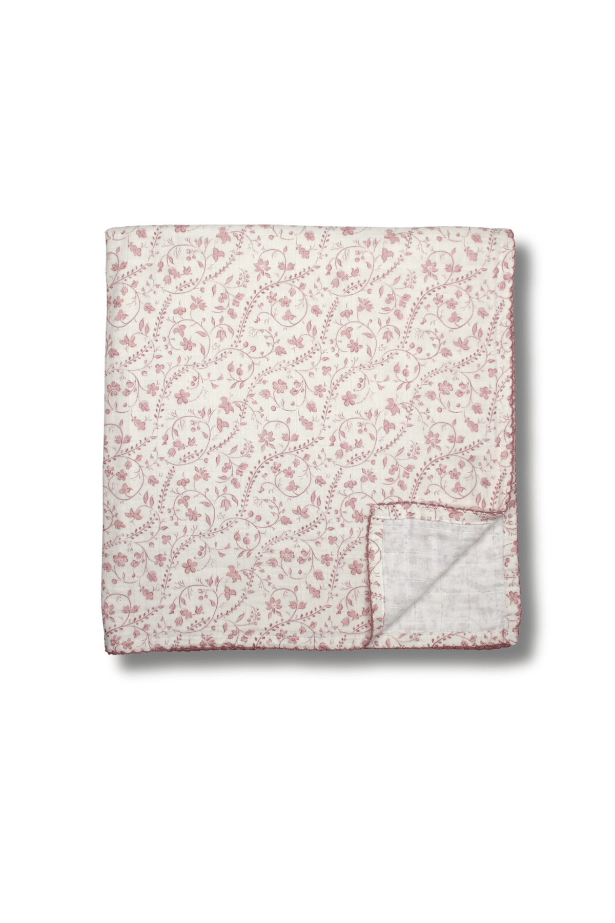 Mauve Heirloom Vine Muslin Blanket